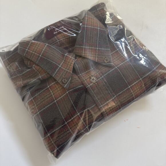 Vintage Nordstrom Flannel Shirt Button Down Shirt 100% Cotton Medium - Picture 10 of 10